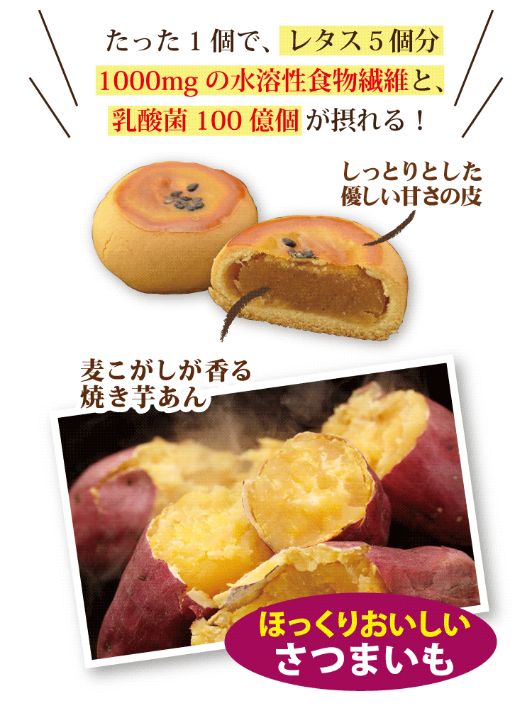 わけあり大麦やきいもまんじゅう10個入説明