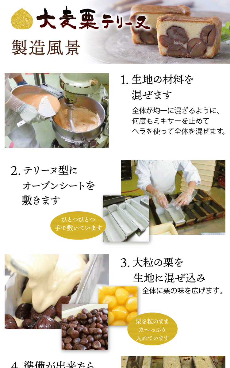 わけあり大麦栗テリーヌ説明