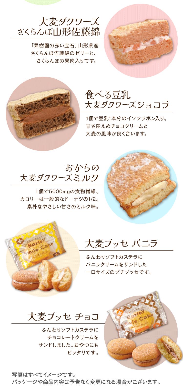 大麦のお菓子セット説明