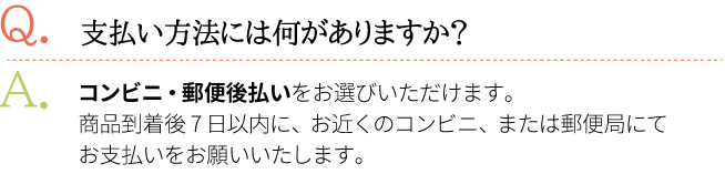 支払い方法には何がありますか？